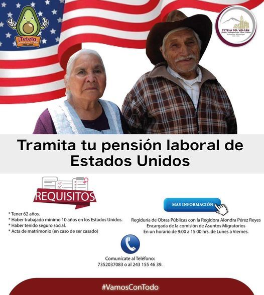 Si trabajaste en los Estados Unidos más de 10 años, puedes tramitar tu pensión laboral.